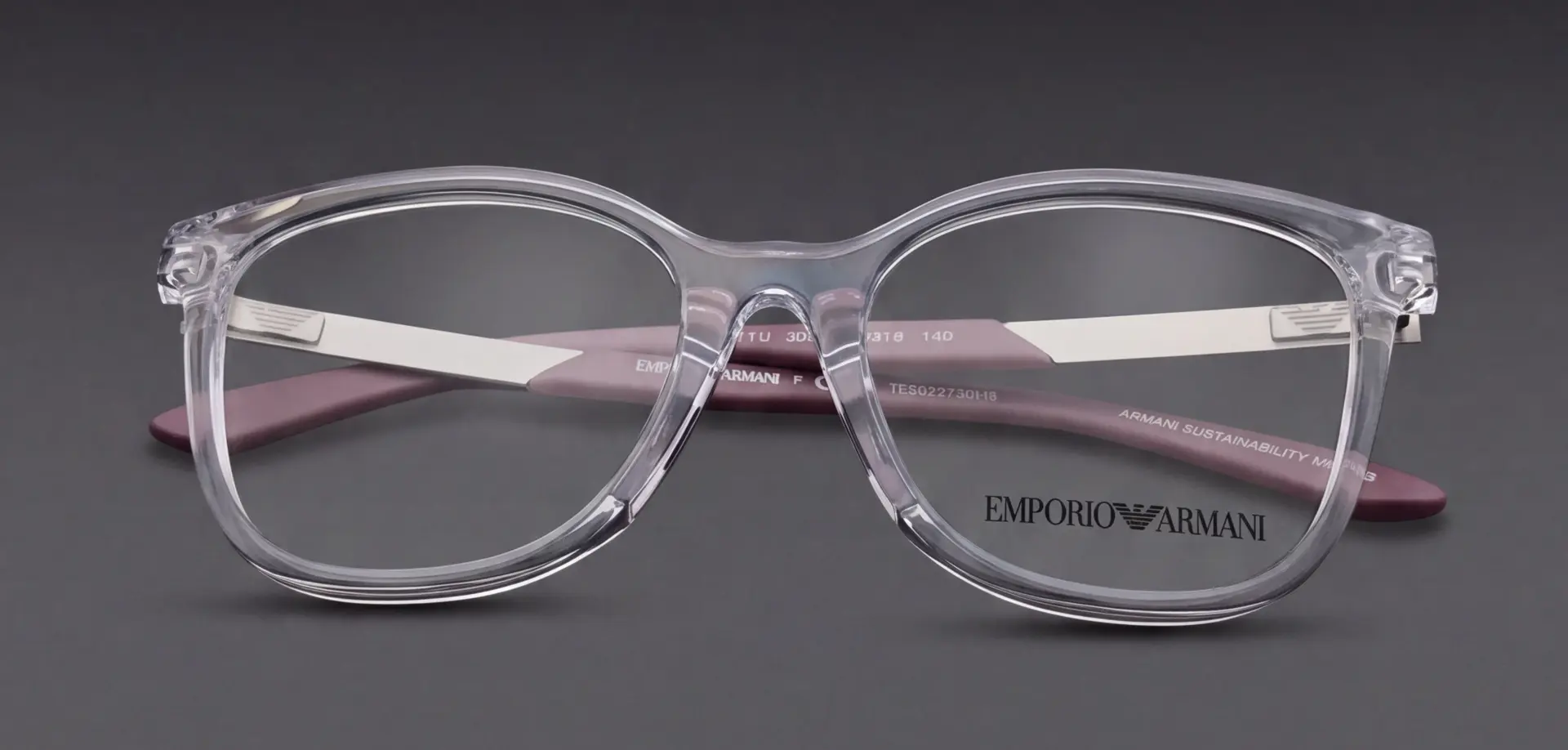 Ramă Emporio Armani transparentă pentru copii, pliată, cu detalii pe braț